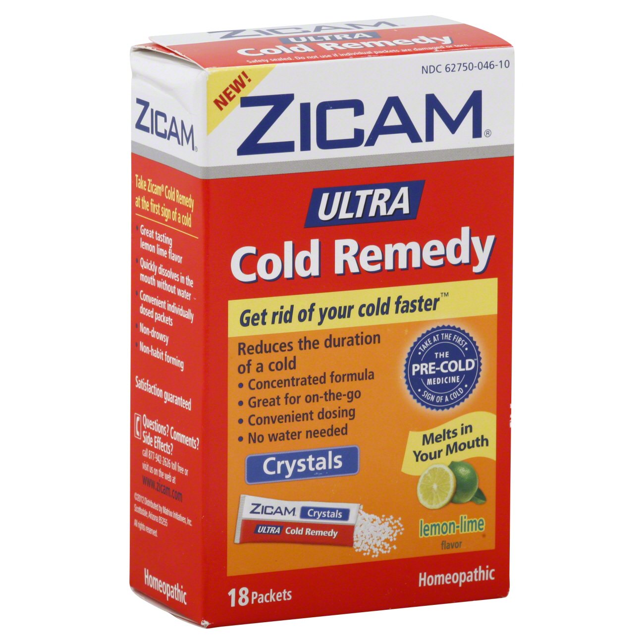 Zicam Ultra Cold Remedy Crystals LemonLime Flavor Packets Shop