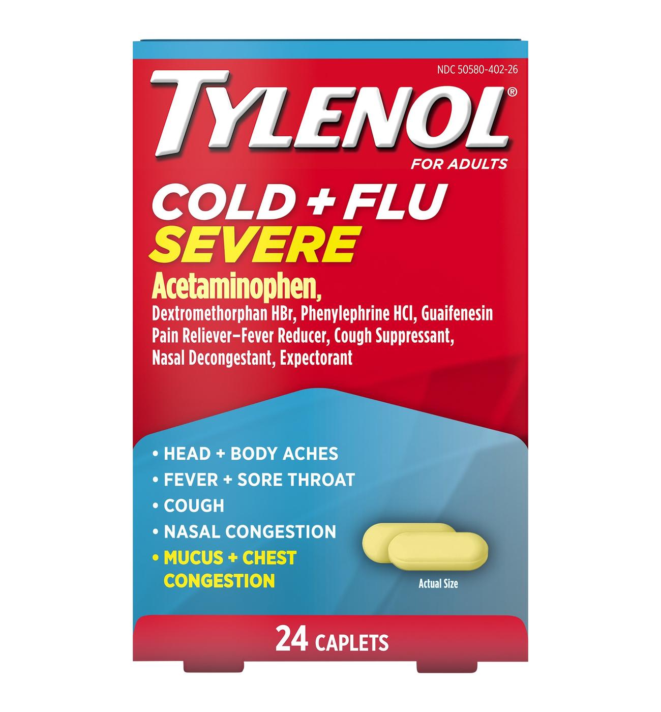 Tylenol Cold + Flu Severe Caplets; image 1 of 8