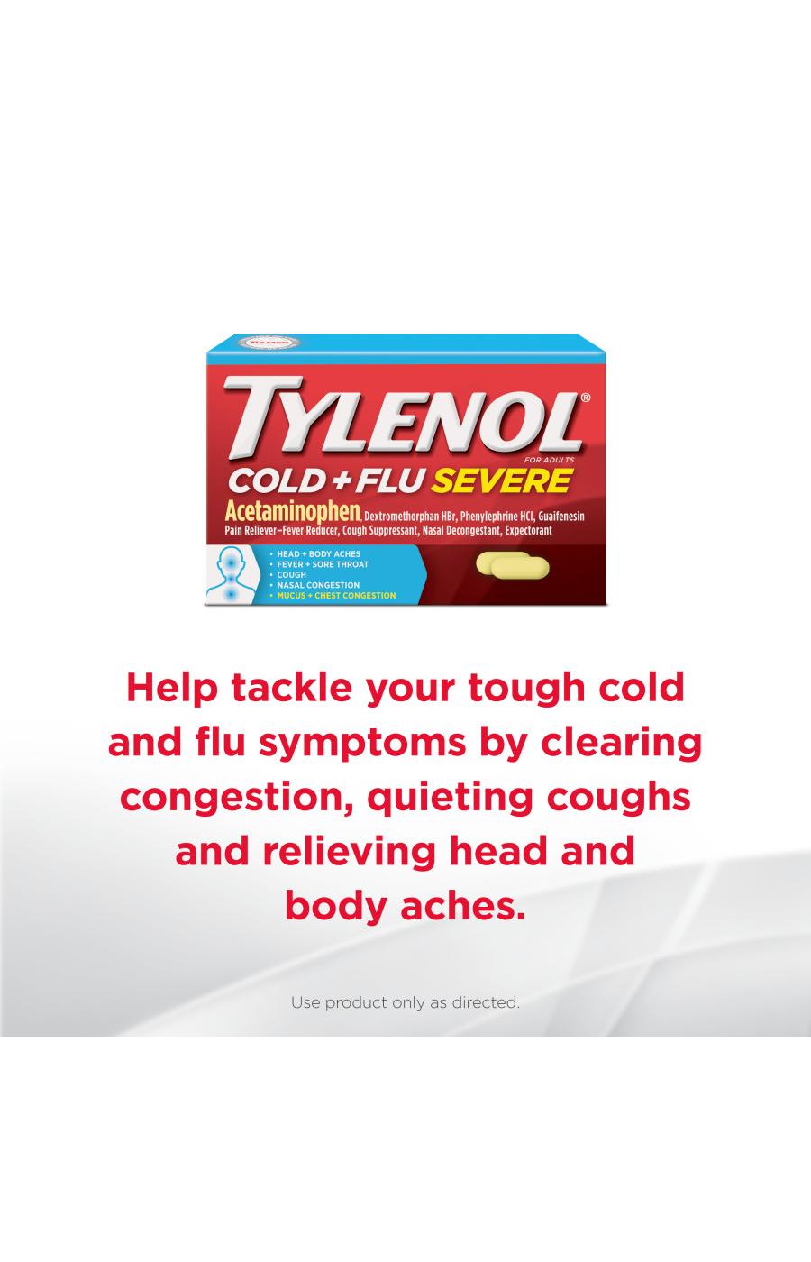 Tylenol Cold + Flu Severe Caplets; image 4 of 8