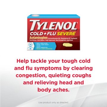 Tylenol Cold Flu Severe Caplets for Multi-Symptom Relief