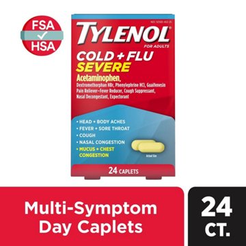 Tylenol Cold Flu Severe Caplets for Multi-Symptom Relief