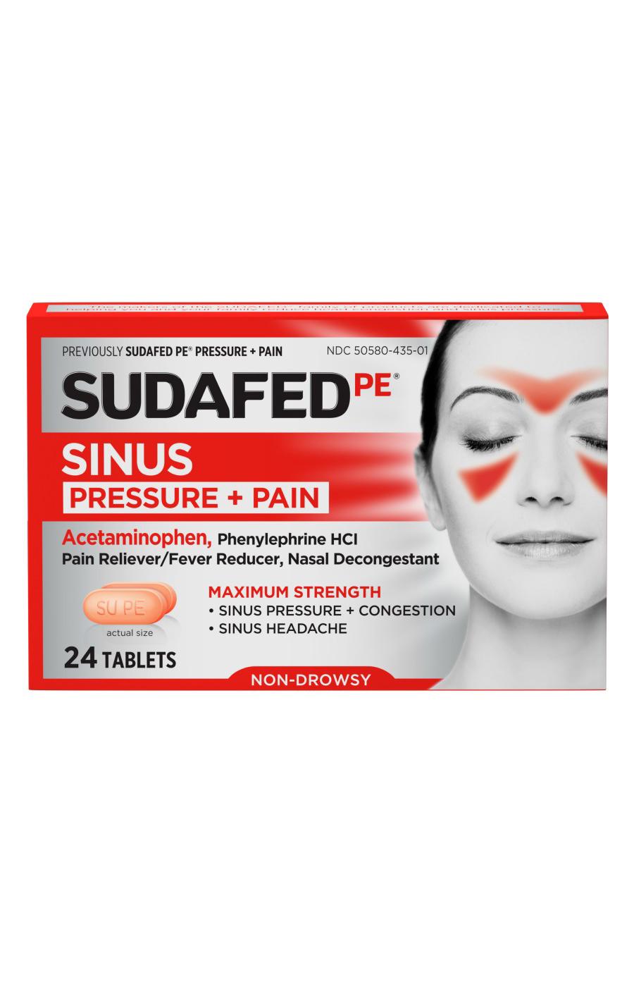 Sudafed PE Sinus Pressure + Pain Tablets; image 1 of 7