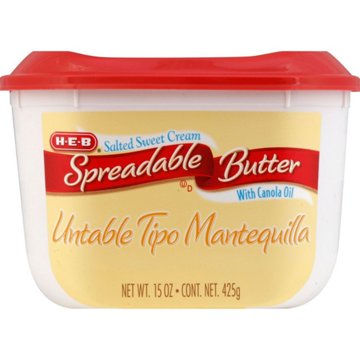 H-E-B Salted Sweet Cream Spreadable Butter, 15 oz