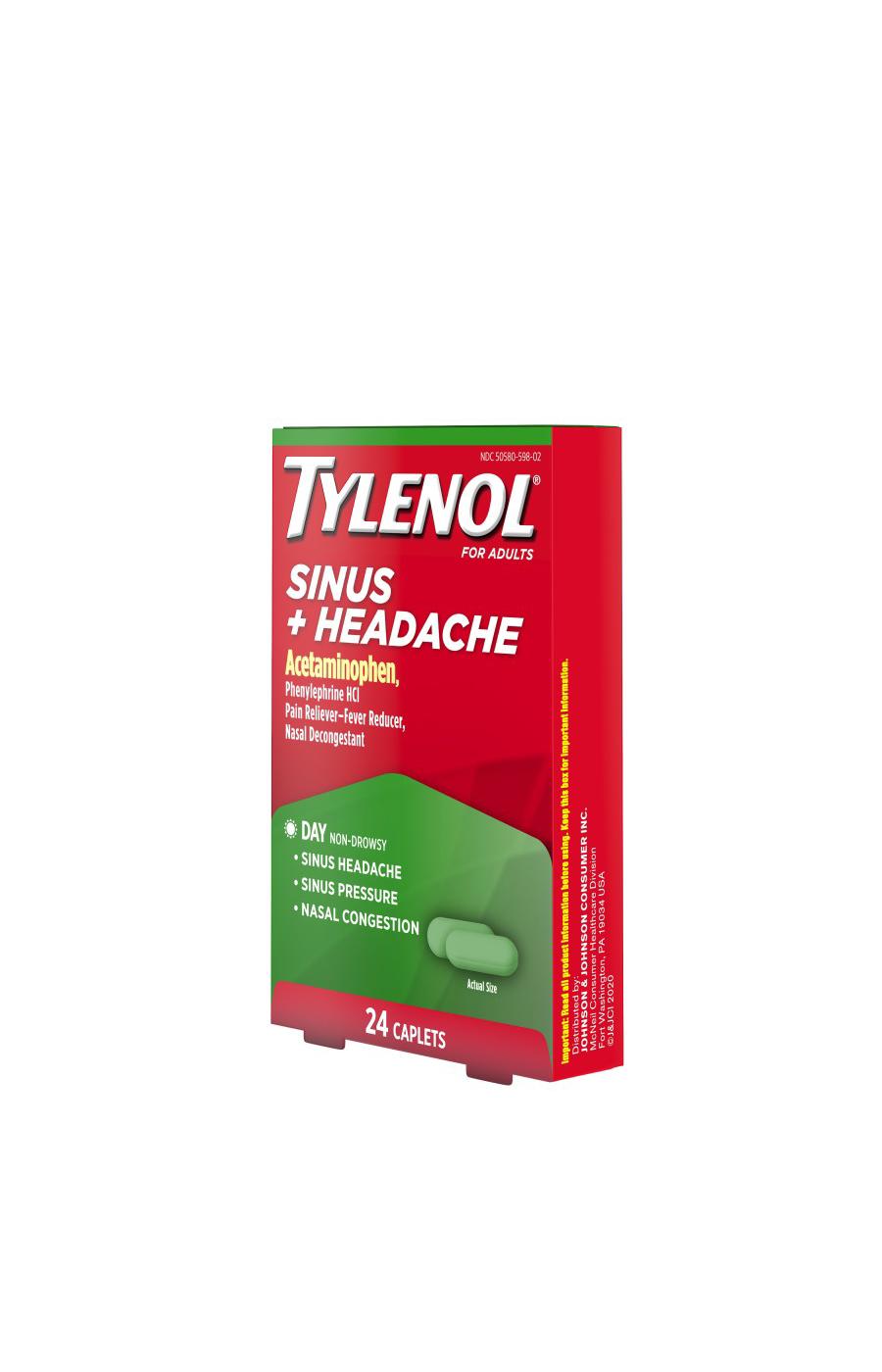 Tylenol Sinus + Headache, Daytime Caplets; image 3 of 7