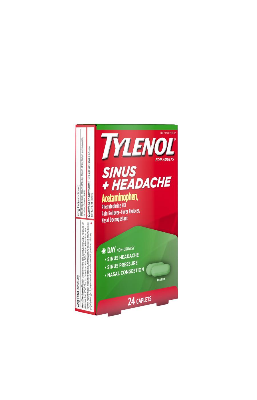 Tylenol Sinus + Headache, Daytime Caplets; image 4 of 7
