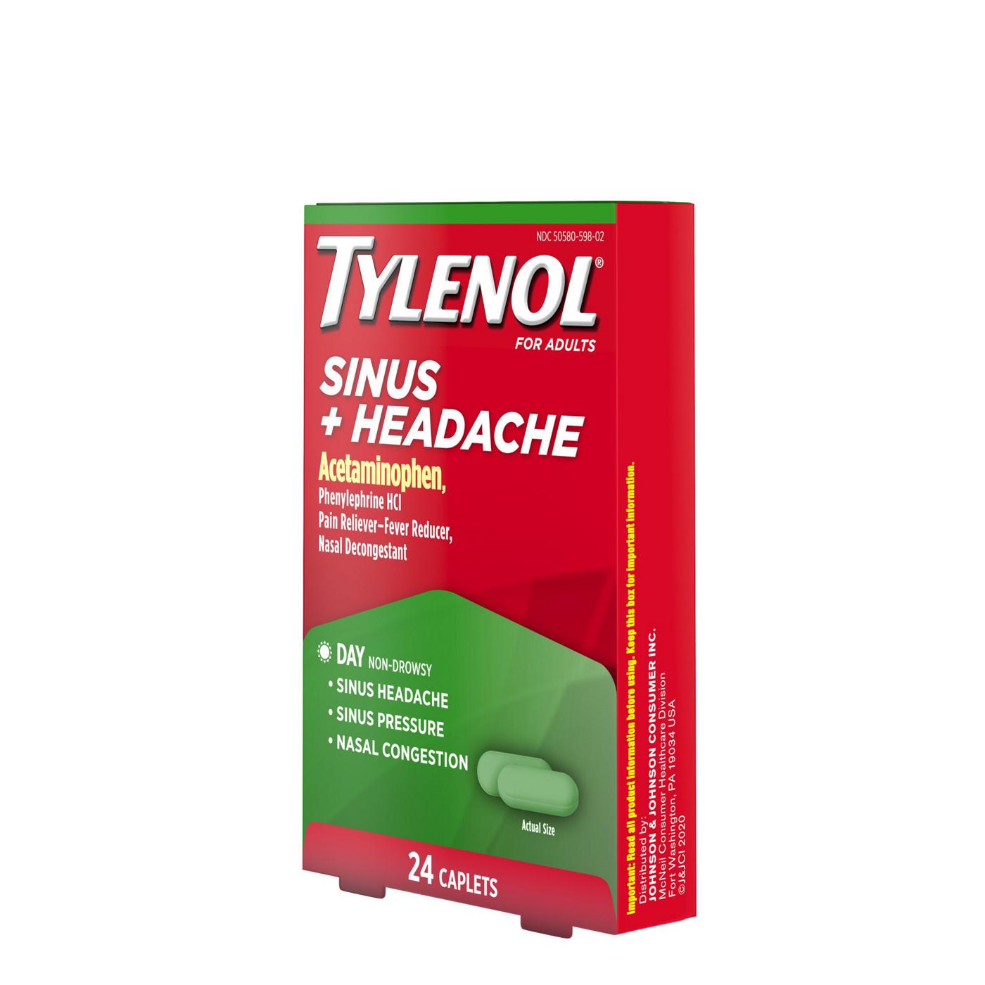 Tylenol Sinus + Headache, Daytime Caplets; image 4 of 7