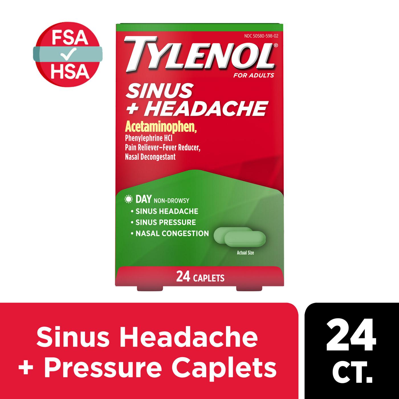 Tylenol Sinus + Headache, Daytime Caplets; image 7 of 7