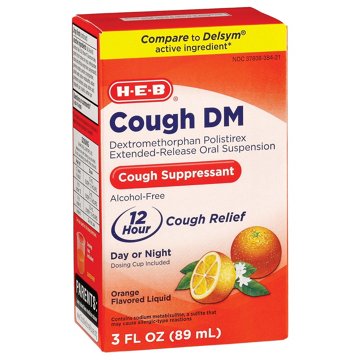 H-E-B DM Cough Suppressant Liquid - Orange Flavor, 3 oz