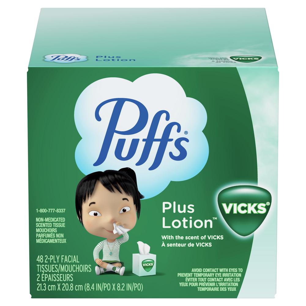 Puffs Plus Lotion with Scent of Vicks Facial Tissues; image 1 of 9