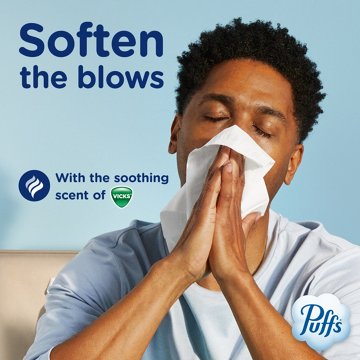 Puffs Plus Lotion with Scent of Vicks Facial Tissues, 48 ct