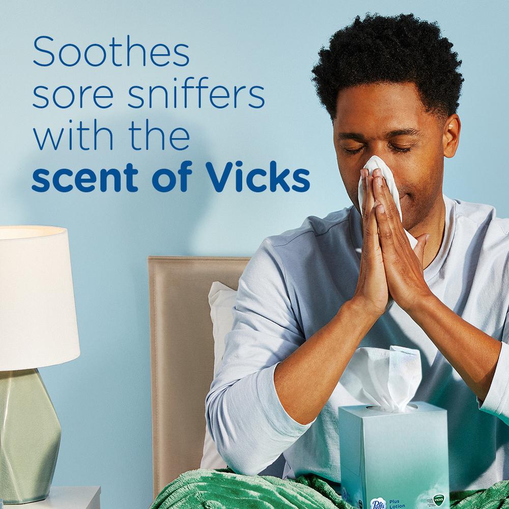 Puffs Plus Lotion with Scent of Vicks Facial Tissues; image 7 of 9