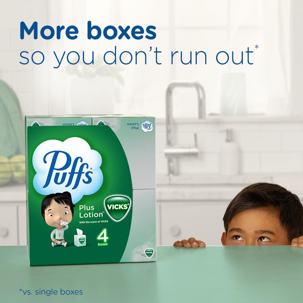 Puffs Plus Lotion with Scent of Vicks Facial Tissues; image 9 of 9
