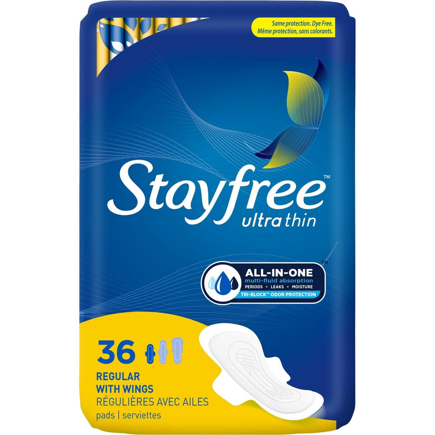 Stayfree Ultra Thin Regular Pads with Wings; image 1 of 7