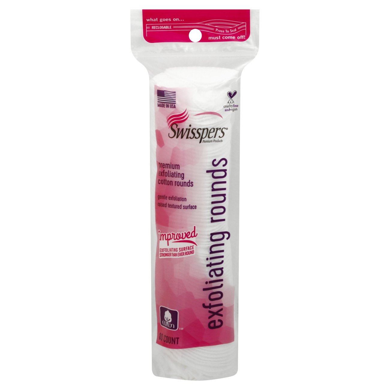 Swisspers Premium Exfoliating Cotton Rounds, 80 ct | Central Market ...