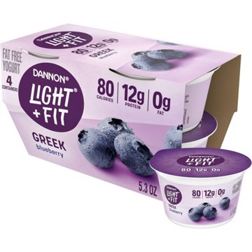Light + Fit Nonfat Greek Yogurt 4 pk - Blueberry