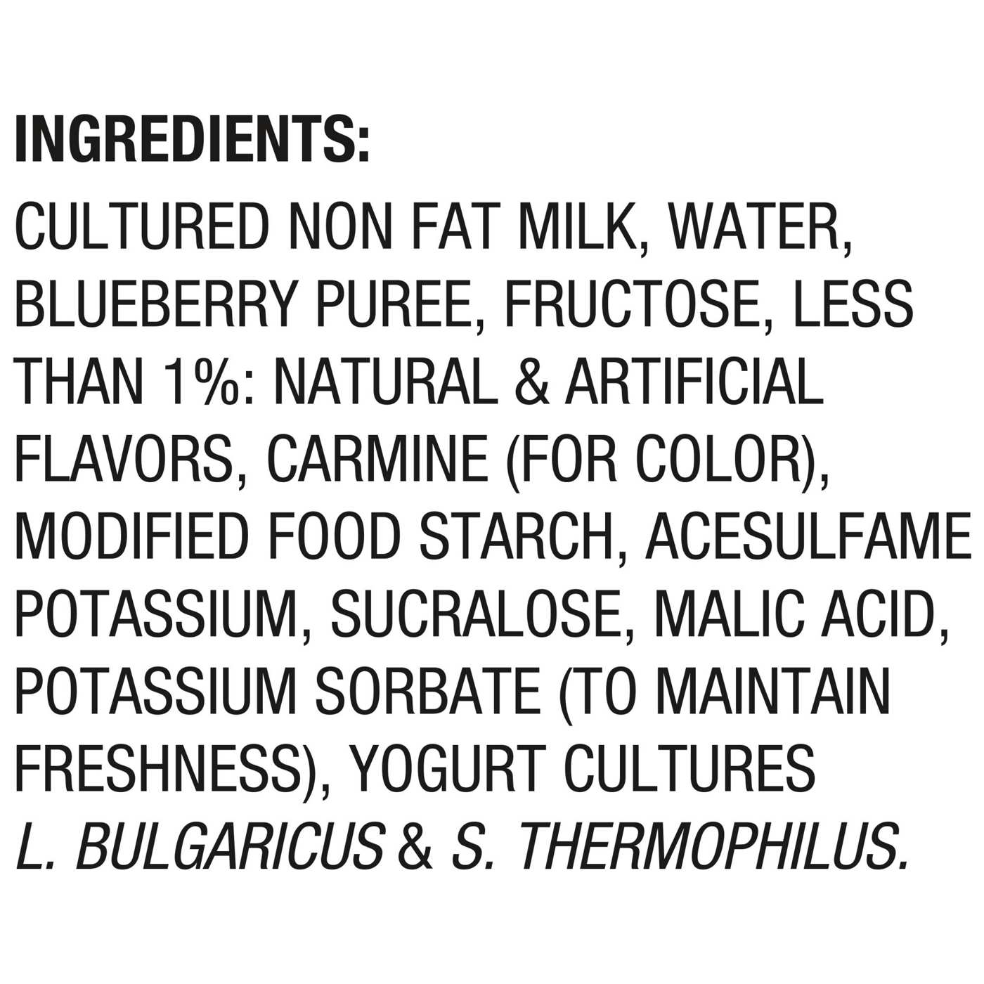 Dannon Light And Fit Blueberry Yogurt Nutrition Facts