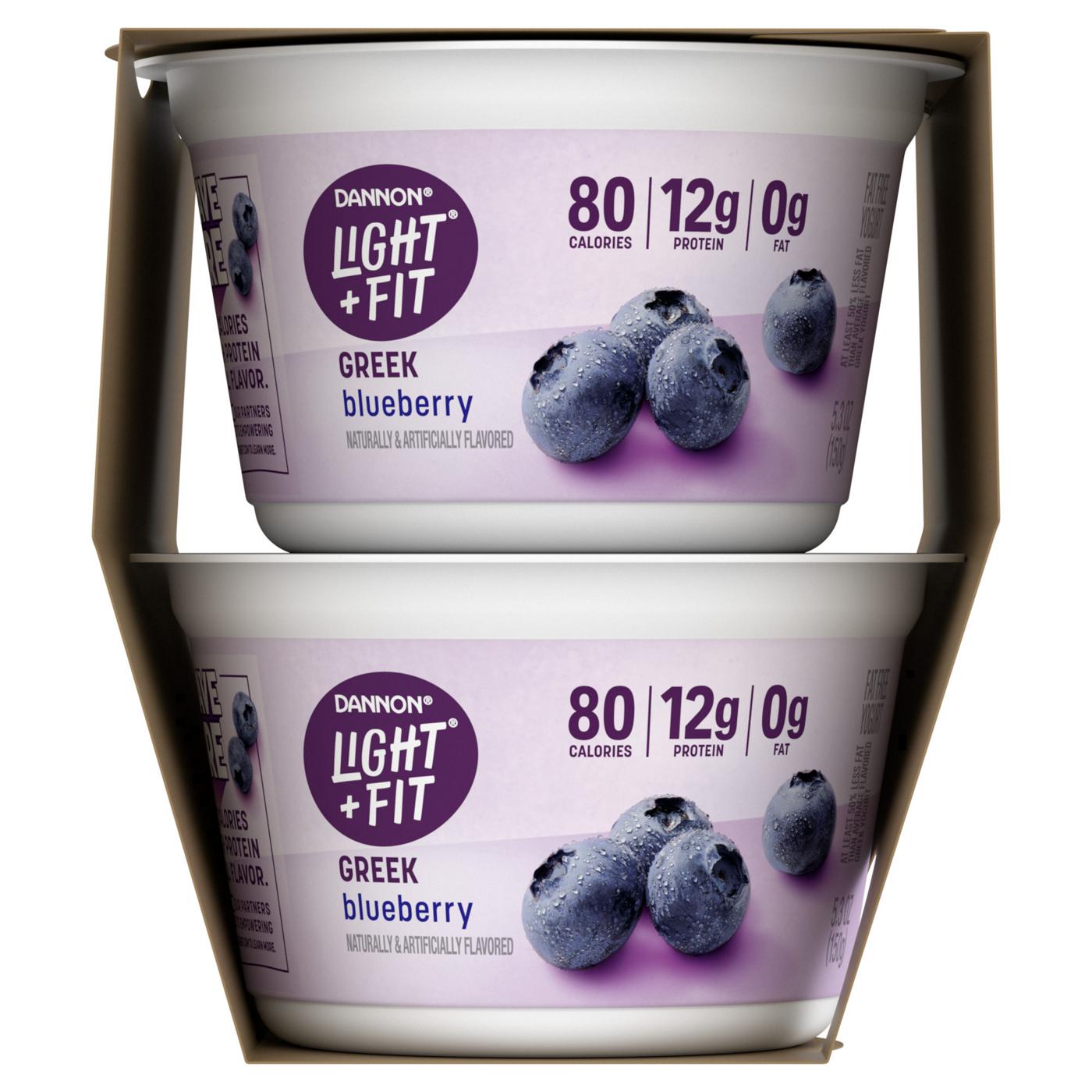 Light + Fit Nonfat Greek Yogurt 4 pk - Blueberry; image 6 of 7