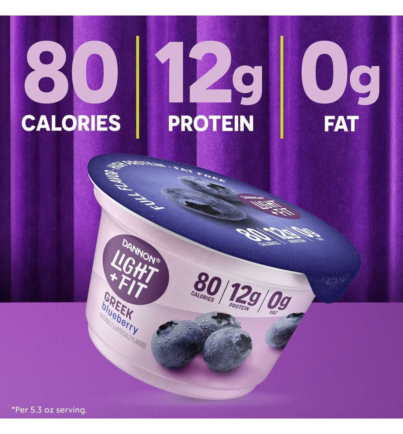 Light + Fit Nonfat Greek Yogurt 4 pk - Blueberry; image 7 of 10