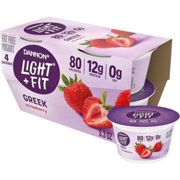 Light + Fit Nonfat Greek 4 pk Yogurt - Strawberry