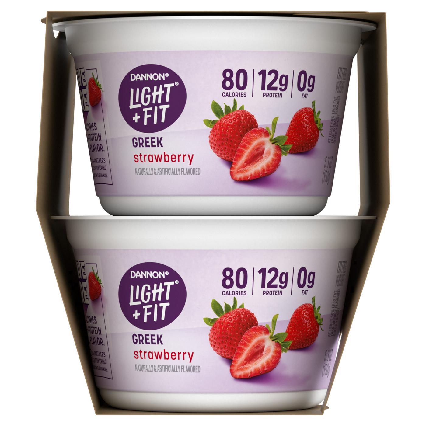 Light + Fit Strawberry Greek Nonfat Yogurt Pack, 4 Ct; image 2 of 2