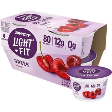 Light + Fit Nonfat Greek 4 pk Yogurt - Cherry