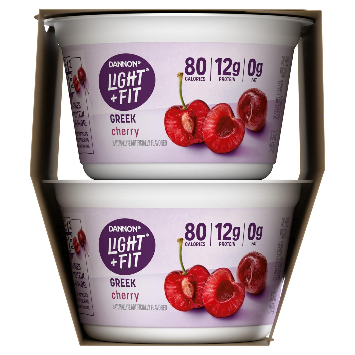 Light + Fit Nonfat Greek 4 pk Yogurt - Cherry; image 3 of 7