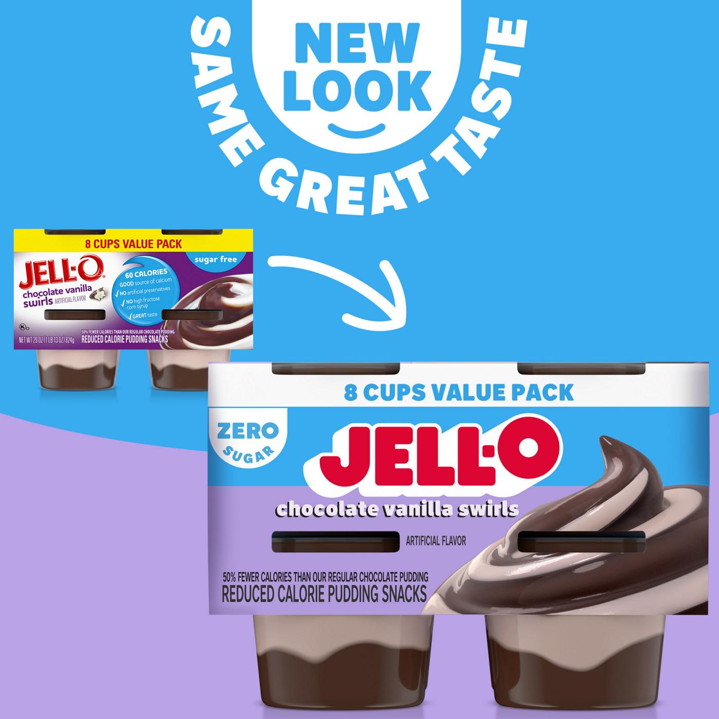 Jell-O Sugar Free Chocolate Vanilla Swirl Pudding Snacks; image 10 of 10