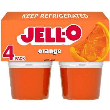 Jell-O Ready To Eat Orange Gelatin, 4 ct