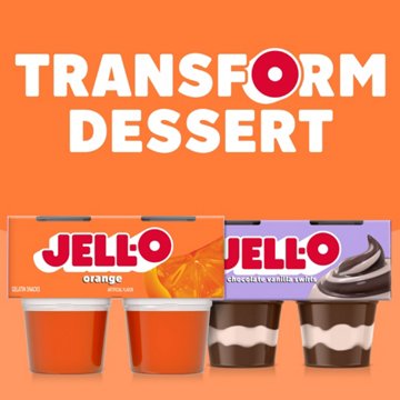 Jell-O Ready To Eat Orange Gelatin, 4 ct