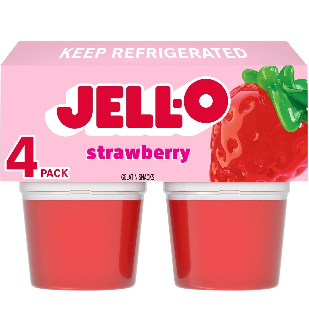 Jell-O Strawberry Gelatin Snacks; image 1 of 11