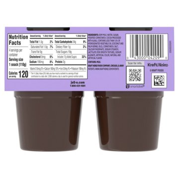 Jell-O Chocolate Pudding Snacks, 4 ct