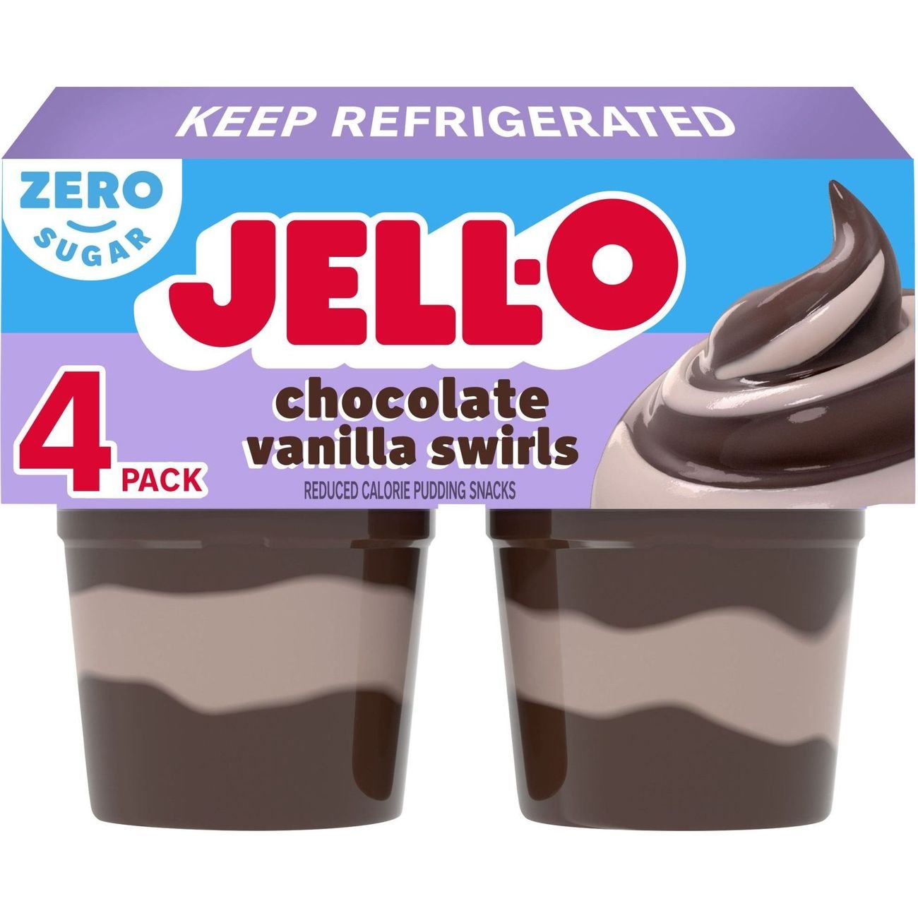 Jell-O Sugar Free Chocolate Vanilla Swirls Pudding Snacks - Shop