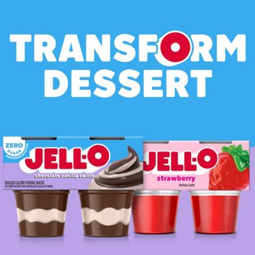 Jell-O Sugar Free Ready To Eat Chocolate Vanilla Swirl Pudding Cups, 4 ct