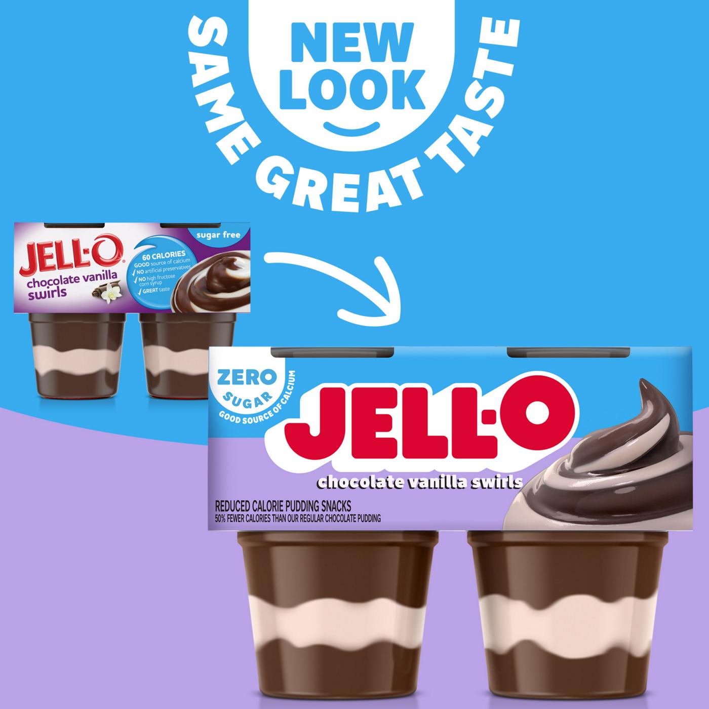 Jell-O Zero Sugar Chocolate Vanilla Swirls Pudding Snacks; image 5 of 9