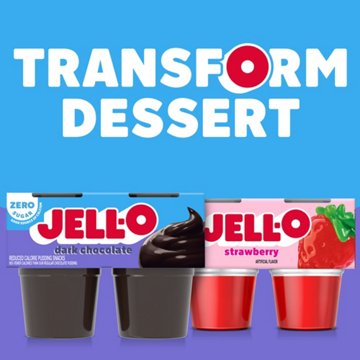 Jell-O Sugar Free Ready To Eat Dark Chocolate Pudding Cups, 4 ct