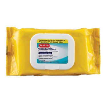 H-E-B Medicated Hemorrhoid Wipes, 48-ct