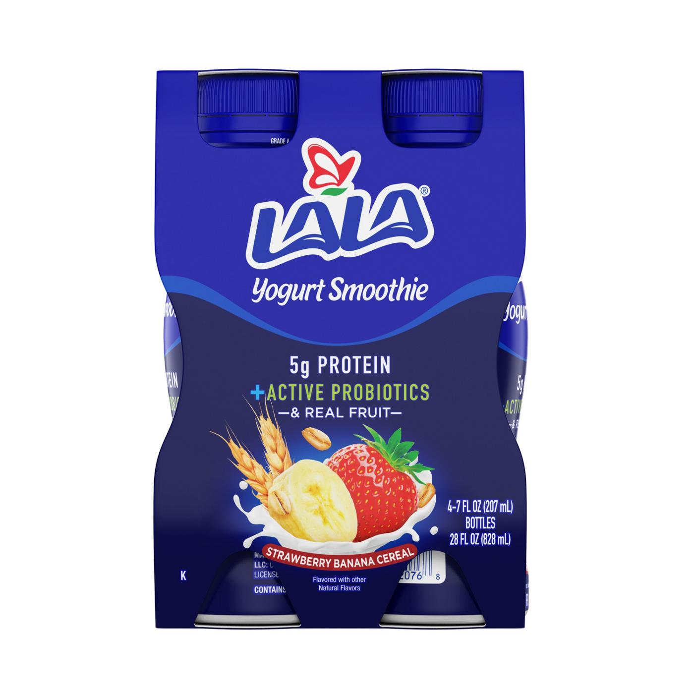 LALA Strawberry Banana Cereal Yogurt Smoothie 7 oz Bottles; image 1 of 3