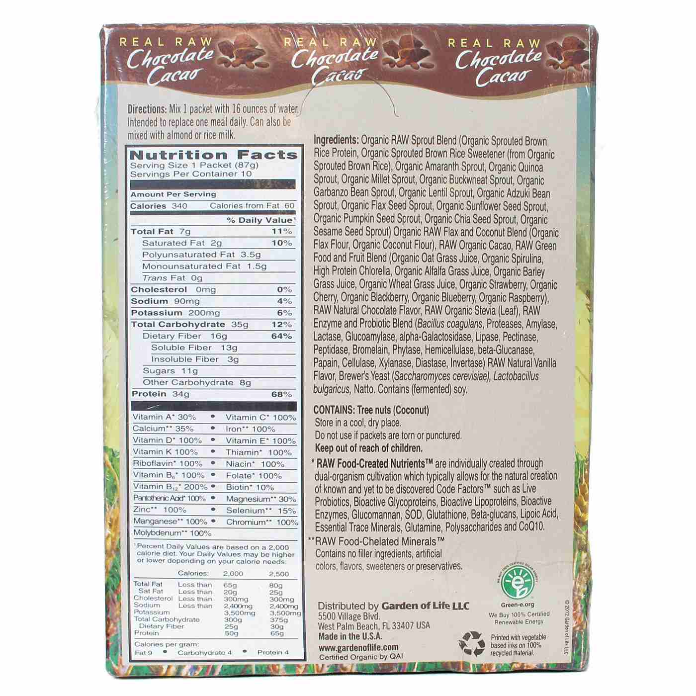 Garden of Life 20g Protein Plant Based Meal Replacement - Chocolate; image 2 of 2