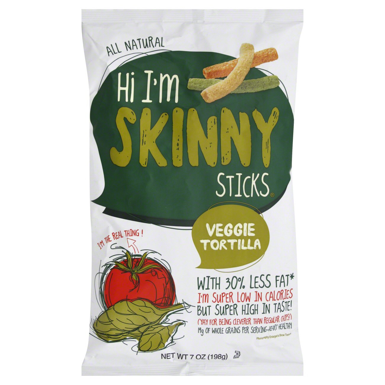 Hi I'm Skinny Veggie Tortilla Skinny Sticks Shop Snacks & Candy at HEB