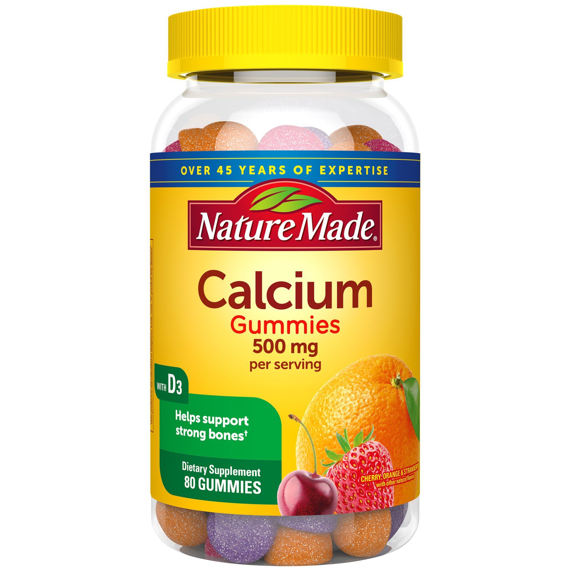 Nature Made Calcium Gummies - Cherry Orange and Strawberry, 80 ct