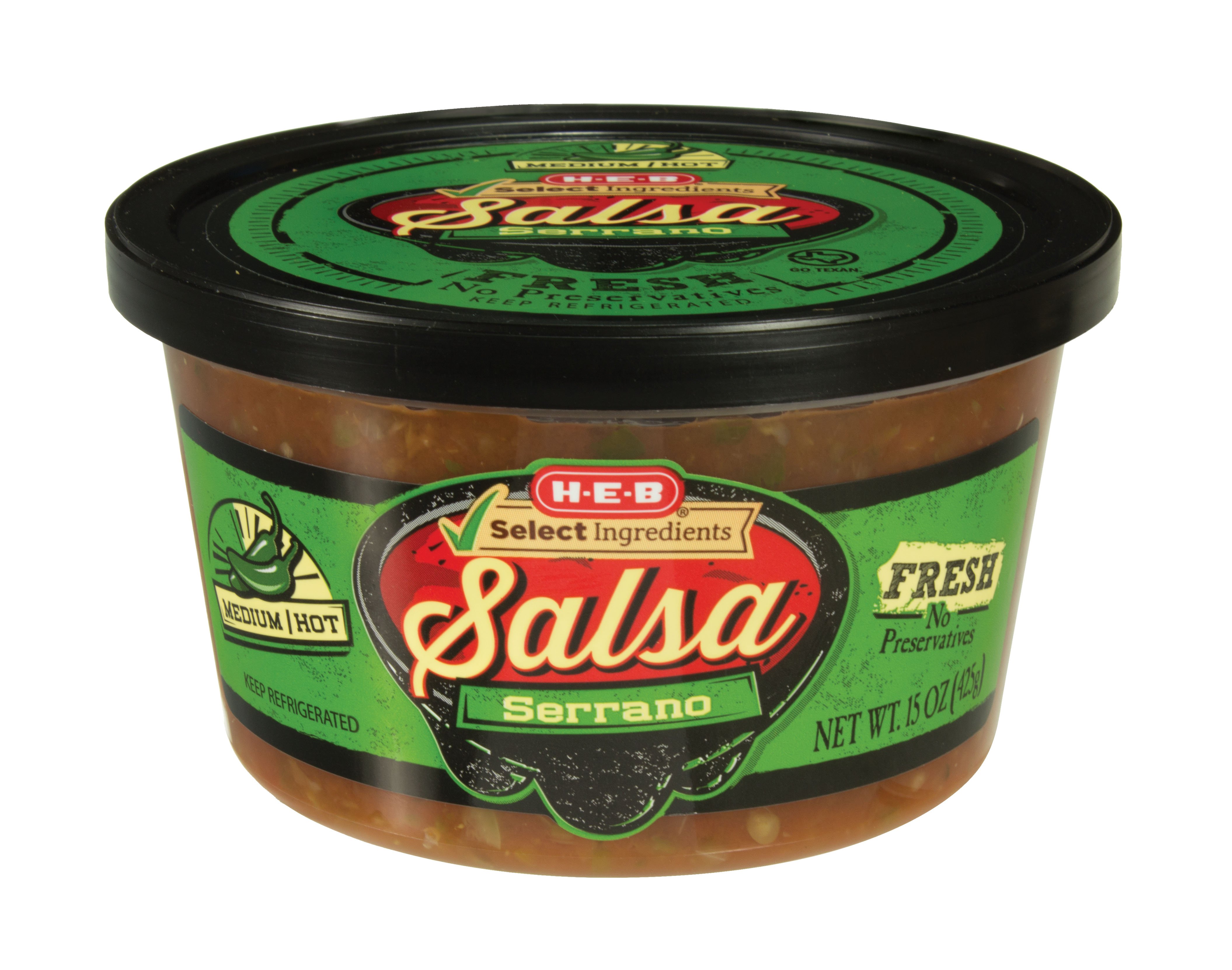 H-E-B Select Ingredients Medium/Hot Serrano Salsa - Shop Salsa & Dip At ...