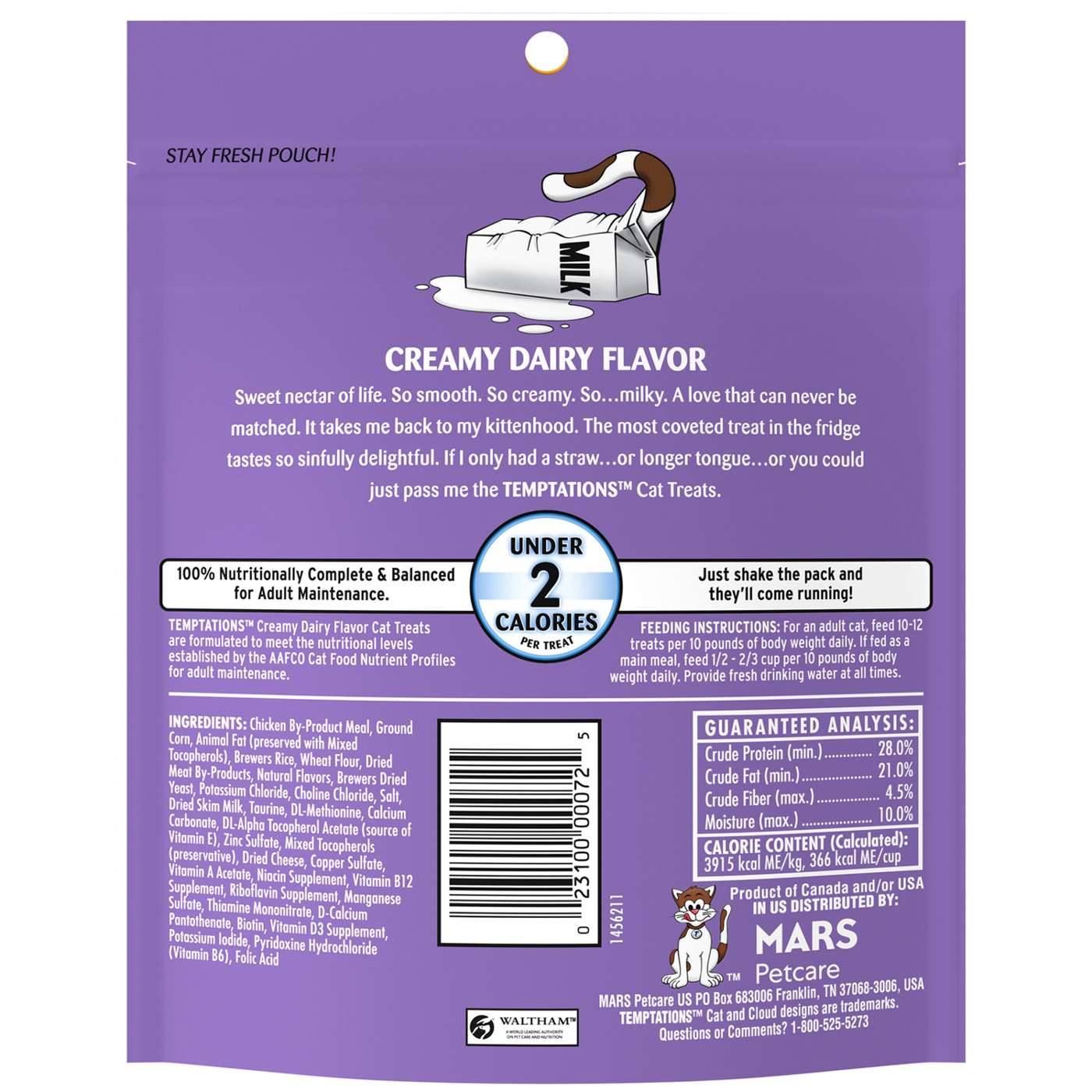 Temptations Classic Crunchy and Soft Cat Treat - Creamy Dairy Flavor; image 3 of 5