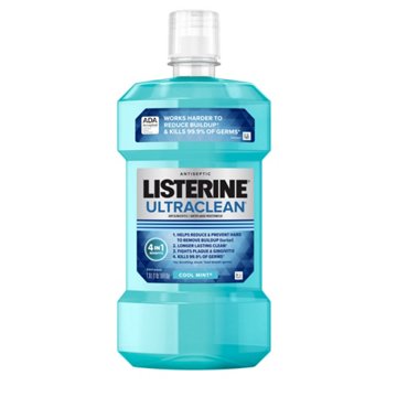 Listerine Ultraclean Antiseptic Mouthwash for Tartar - Mint, 33.8 oz