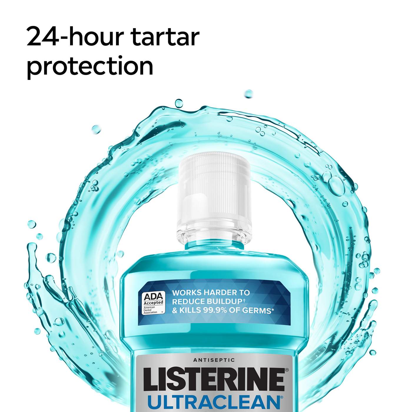Listerine Ultraclean Antiseptic Mouthwash for Tartar - Mint; image 2 of 6