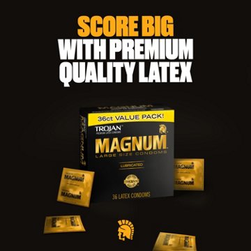 Trojan Magnum Lubricated Condoms, 36 ct