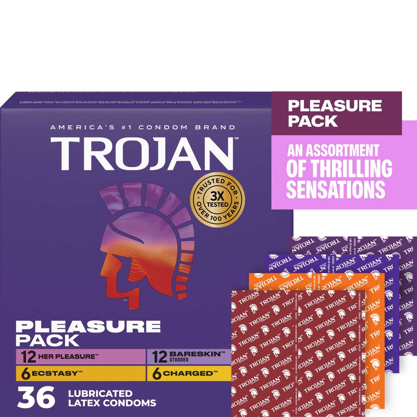Trojan Trojan Pleasure Pack Condoms; image 7 of 10