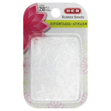 H-E-B Clear Polyband Hair Elastics, 250 ct