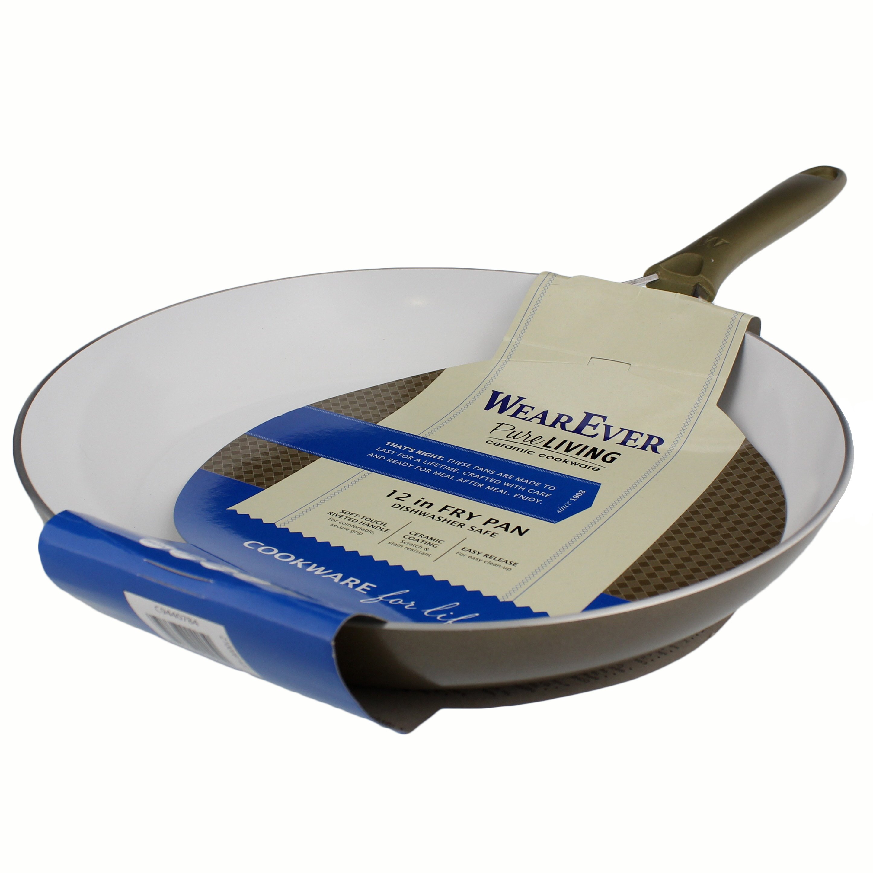 WearEver Pure Living 12 in Ceramic Fry Pan, Champagne Shop Frying