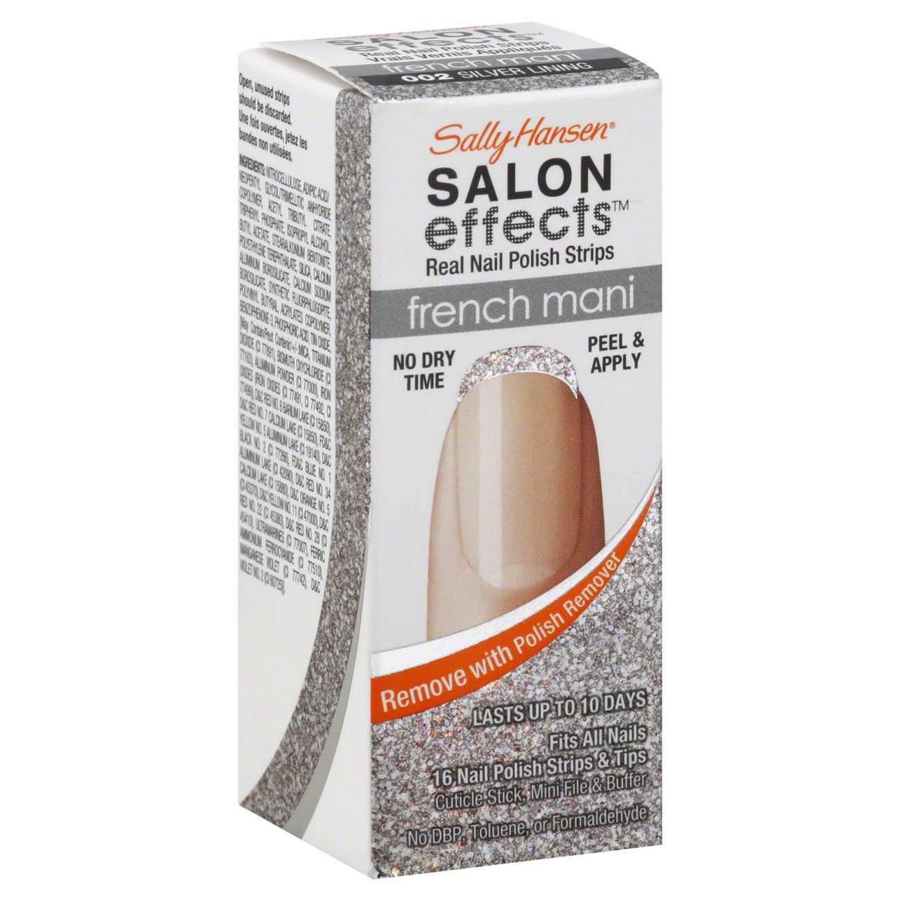 Sally Hansen Salon Effects Nail Polish Strips French Mani Silver Lining Shop Nail Polish at HEB