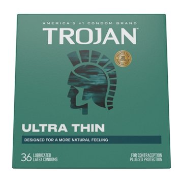 Trojan Ultra Thin Lubricated Condoms, 36 ct